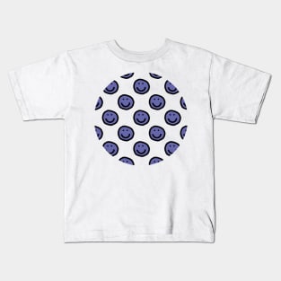 Very Peri Periwinkle Happy Smiley Face Pattern Color of the Year 2022 Kids T-Shirt